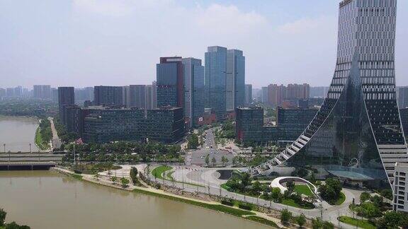 航拍中国成都城市现代建筑景观