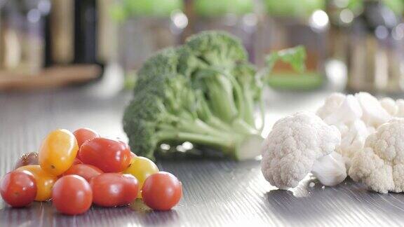 生食切蔬菜健康食品五彩缤纷的美食