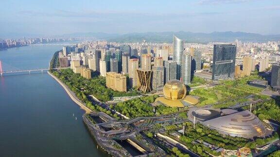杭州钱江新CBD的现代城市景观
