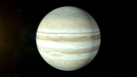 现实行星木星在深太空旋转
