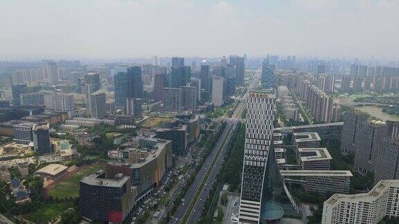 航拍中国成都城市现代建筑景观