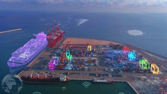 5G网络和技术的未来港鸟瞰图