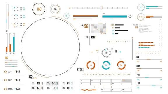 未来的用户界面与HUD和信息图表元素