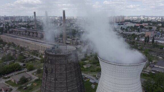 燃煤发电厂的鸟瞰图