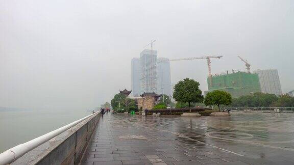 长沙市滨河湾建设全景时隔4k中国