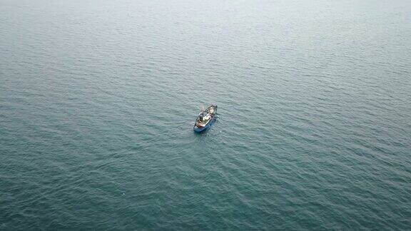 海上的渔船航空摄影测量