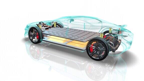 配备锂电池组的通用电动汽车线框的身体