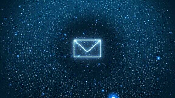 电子邮件和数据在蓝色背景