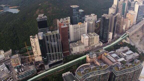 香港航拍v217鸟瞰图低空飞过香港仔地区