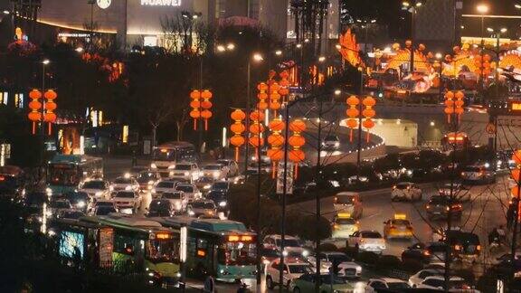 中国西安春节期间的街景