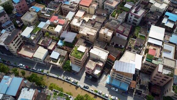 中国广东佛山的住宅和房屋鸟瞰图