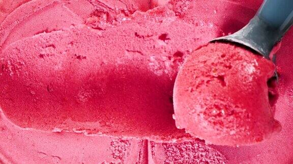 浆果水果或樱桃冰淇淋勺
