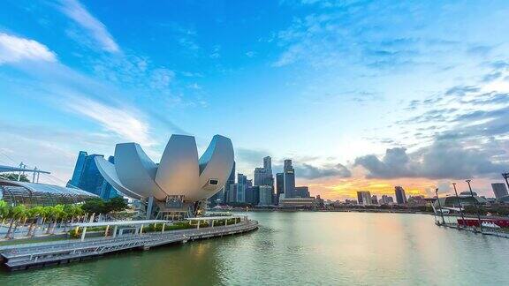 新加坡滨海湾的时间流逝运动