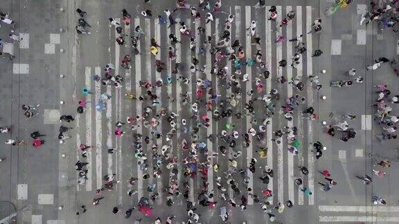 鸟瞰图的一个十字路口在墨西哥城