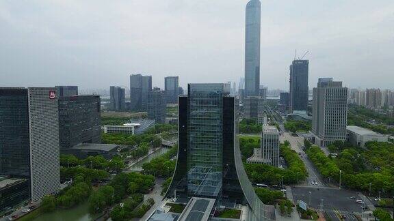 苏州东湖国际金融中心办公大楼航拍