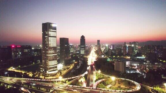 杭州城市道路鸟瞰图