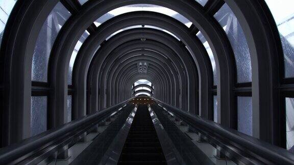长长的未来隧道自动扶梯日本