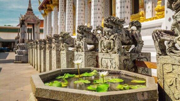 泰国天watarun寺庙透视装饰曼谷4k时间流逝