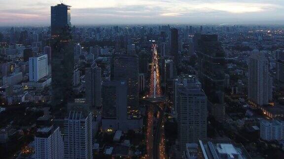4k分辨率曼谷城市景观ariel上午的视图