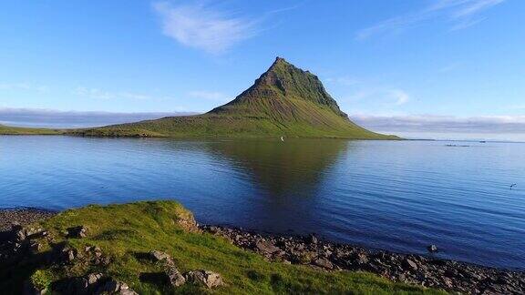 冰岛的夏天克里克丘山的4K航拍电影