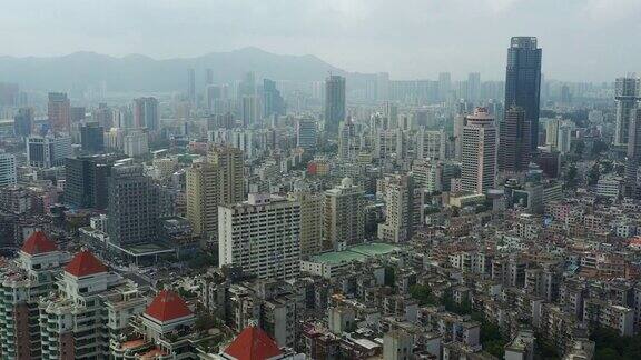 晴朗的一天珠海城市景观航拍全景4k中国