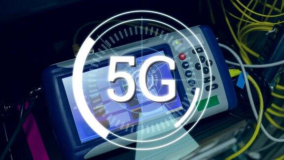 科技设备和5G写在一个未来的4k圈中间