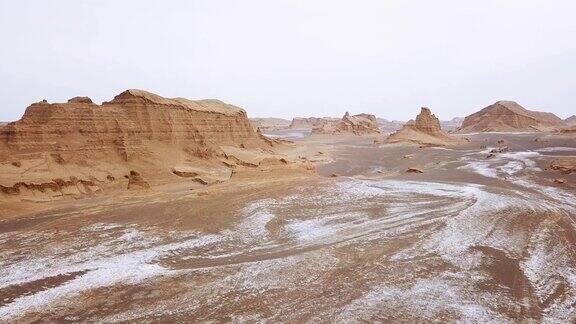 美丽的大自然沙漠鸟瞰图美丽的沙漠景观生态环境干旱水的问题全球变暖戏剧性的地质奇观在岩石的卢特沙漠伊朗