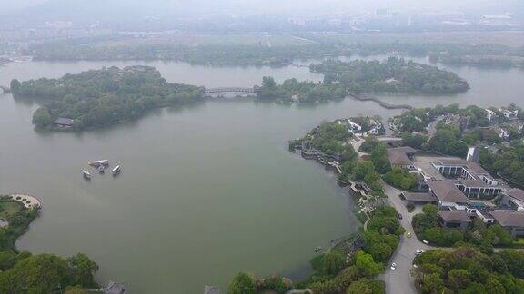 中国徐州云龙湖景观航拍图