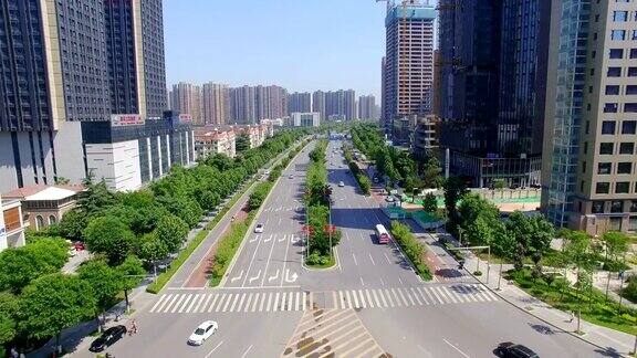 现代建筑与交通航拍中国西安