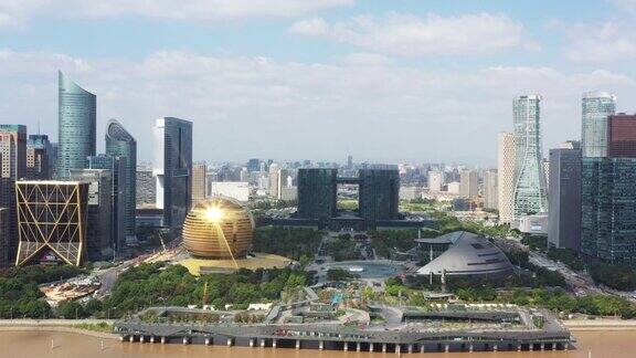 鸟瞰图杭州城市景观