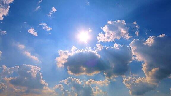 蓝天白云下的阳光