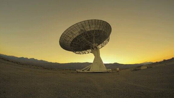 4K巨型卫星通信天线日出日落延时