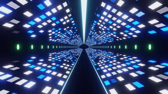 未来数字技术外星空间隧道背景3d渲染