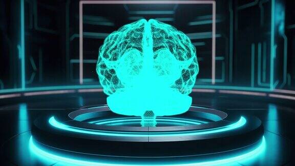 人脑发光的3D全息图