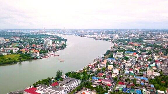 泰国曼谷湄南河鸟瞰图