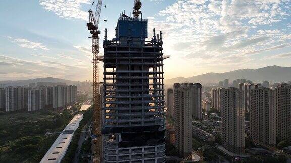 在建的城市高层建筑