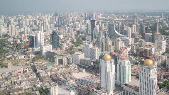 时间流逝:空中曼谷市中心城市生活背景