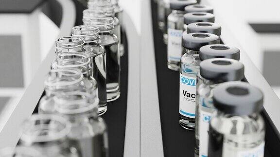新冠病毒疫苗瓶生产线上