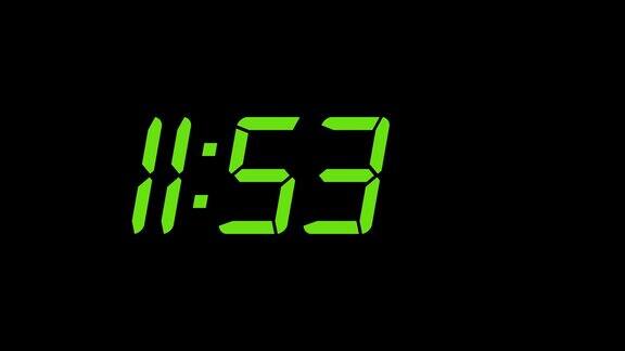 数字时钟计数数字计数动画时间计数器符号和倒计时闹钟计时员或手表天文钟覆盖Alpha分层和绿色屏幕的色度键控背景