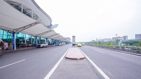 重庆机场外道路交通状况间隔拍摄4k