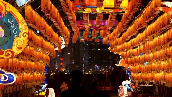西安古城墙南门灯展庆祝春节