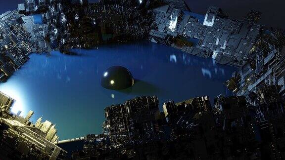 4k3d动画-外星科幻城市模型