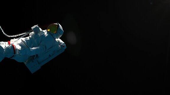 3D宇航员穿着太空服漂浮在外太空
