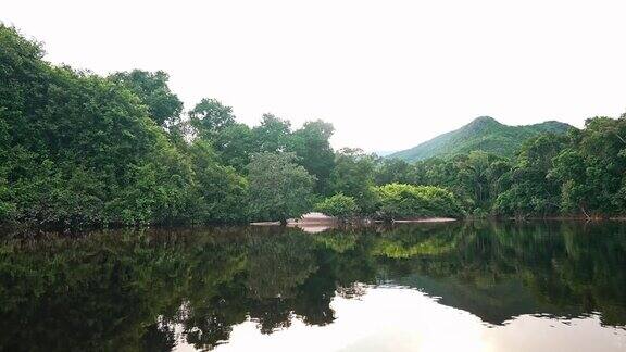 在Corocoro河上的土著独木舟上航行亚马逊州委内瑞拉