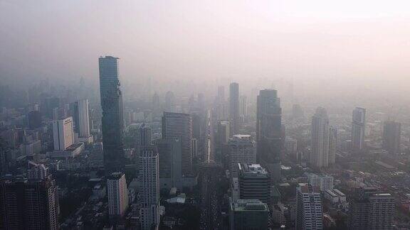 泰国曼谷污染和颗粒物2.5的4k分辨率鸟瞰图