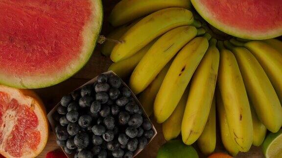 水果的背景夏天的水果新鲜水果维生素