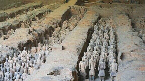 中国古代历史遗迹兵马俑在中国西安