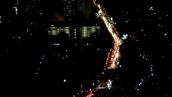 时间流逝清迈泰国城市景观从Doi素贴清迈夜景点
