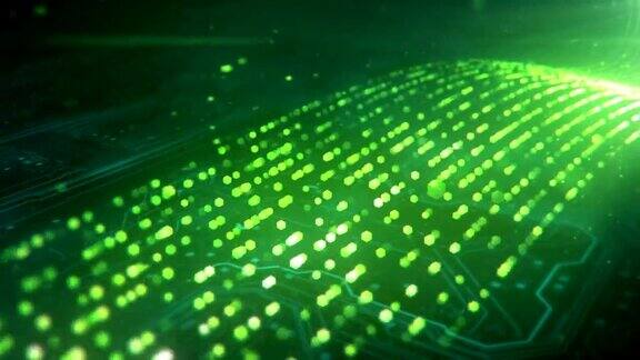 数据流和电路板(绿色)-回路