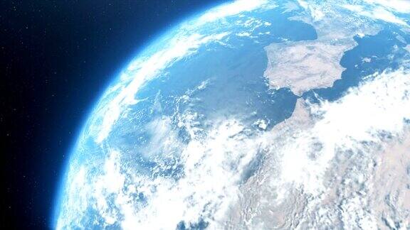 超现实地球从太空多莉变焦